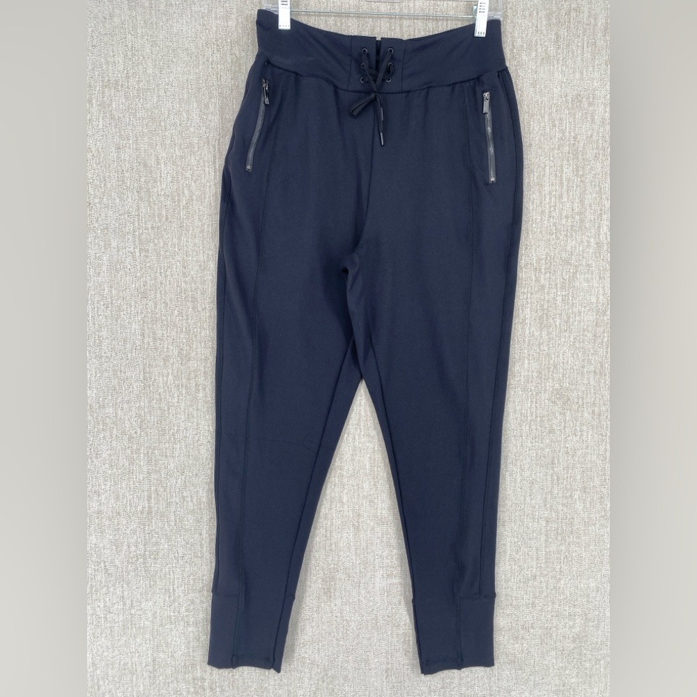 Tail Activewear Jogger Pants Women Medium Black Lace Up Zipper Pockets